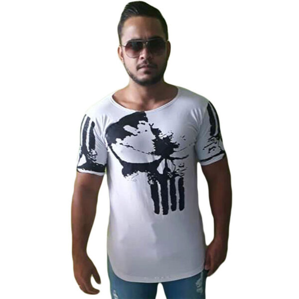 Camiseta Long Masculina Oversized Swag Longline Caveira - Image 3