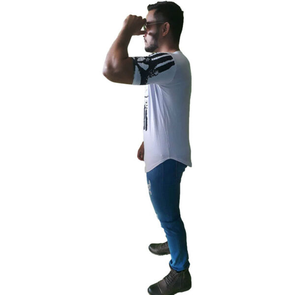 Camiseta Long Masculina Oversized Swag Longline Caveira - Image 4