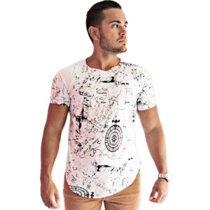 Camiseta Oversized Longline Mapa