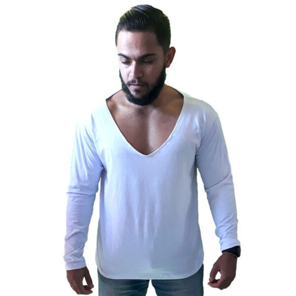 Camiseta Blusa Manga longa Gola V