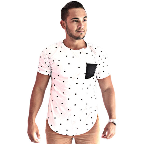 Camiseta Oversized Swag Masculina Longline Bolinhas - Image 4