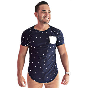 Camiseta Oversized Swag Masculina Longline Bolinhas