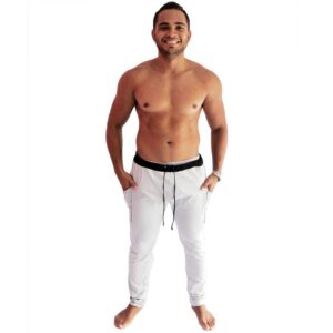 Calça Estilo Moletom Skinny Slim Sport Barra Preta