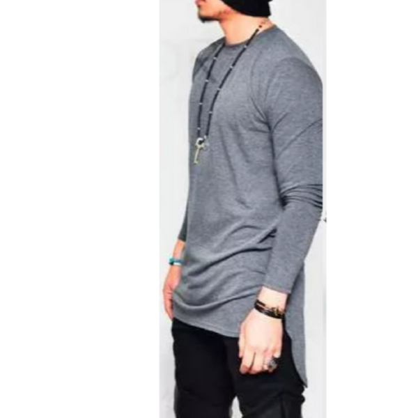 Camiseta Blusa Manga longa Oversized Slim Fit Estilo Europeu - Image 5