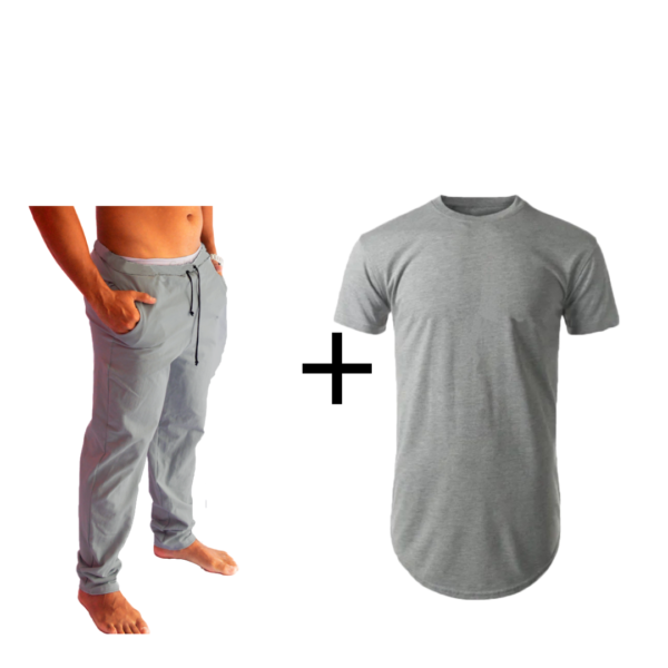 Kit Calça Estilo Moletom Masculina + Camiseta Oversized Básica Lisa - Image 3